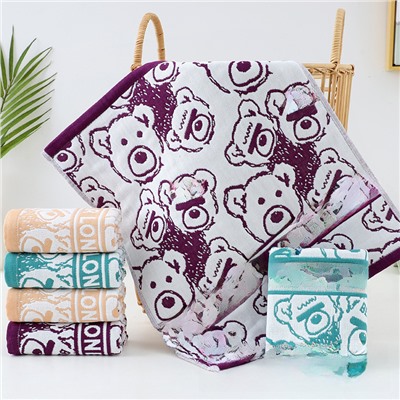 Zhiyang towel Carter bear four-layer cotton gauze square towel hand towel manufacturer wholesale Korean kitchen hanging towel
