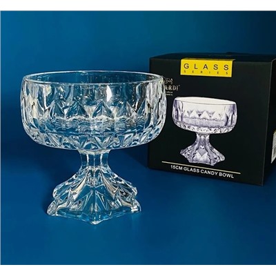 588-635 Конфетница 15см на ножке в под.уп.(х12)Стекло