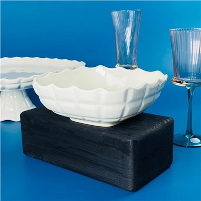 163-054 Квадратный салатник 18см КОРНЕЛИЯ в под.уп.(х36) Фарфор