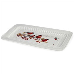 БЛЮДО LEFARD "ЛЕСНАЯ СКАЗКА" 30 СМ ПРЯМОУГ. СНЕГИРИ (КОР=16ШТ.)