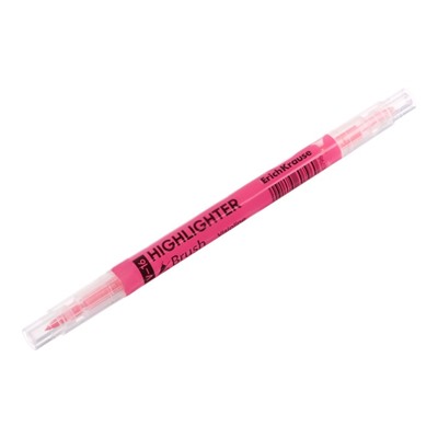 Маркер текстовыделитель 0.5-3.5 мм ErichKrause Visioline V-16 Brush Neon, двухсторонний, розовый неон, чернила на водной основе