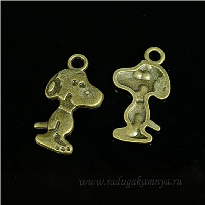 Подвеска Собака 14*27мм, цв.латунь (упаковка 20штук).
