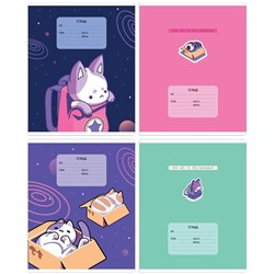 Тетрадь 18л., клетка MESHU "Catbox"