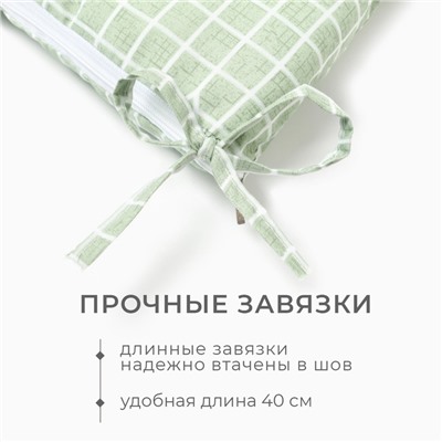 Подушка на стул Этель "Клетка" цв.зел., 40х40 см, 100% п/э