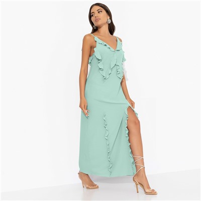 Платье с разрезом, Хорошо быть мной (мята)