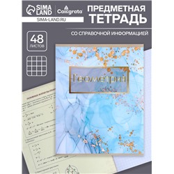 Тетрадь предметная 48 листов в клетку Calligrata, «Мрамор светлый. Геометрия», обложка мелованный картон