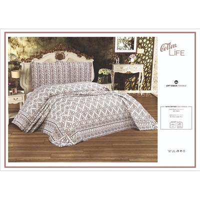 Жаккардовое Покрывало 240x260 см с 2-мя Наволочками 50x70 см Cotton Seri - My Bed