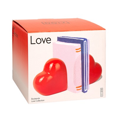 Держатель для книг Love, 14х14 см, красный, 2 шт.