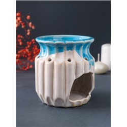 Аромалампа для эфирных масел «Греческая амфора», керамика, синий, 9×9×9.5 см