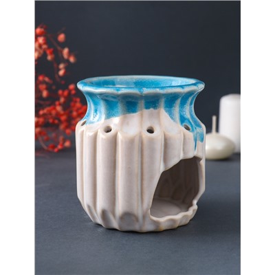 Аромалампа для эфирных масел «Греческая амфора», керамика, синий, 9×9×9.5 см