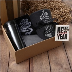 Набор подарочный "New Year" плед, носки (2 пары), термостакан