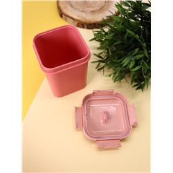 Набор ланчбоксов в термосумке "Big lunch", розовый, 2 яруса, 4 отделения (1400 мл)