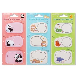 Блок с липким краем, 55×55 мм, фигурный, deVENTE Shiba, Panda, Bear, 3 цветов × 20 листов, МИКС