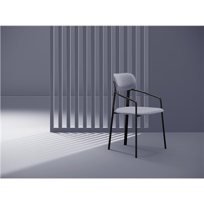 Стул Ror, Round, рогожка, черный/серый