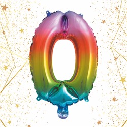 Шар фольгированный "Цирфа "0" (радуга)