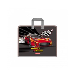 Папка  с ручками ErichKrause® Drift King, А4+ 1/4, на молнии пластиковая 52846