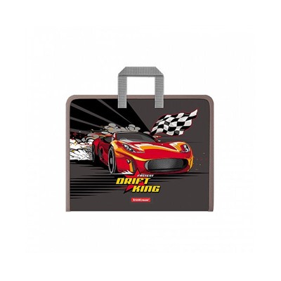 Папка  с ручками ErichKrause® Drift King, А4+ 1/4, на молнии пластиковая 52846