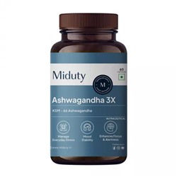 Ашваганда 3Х (60 кап, 500 мг), Ashwagandha 3X, произв. Miduty