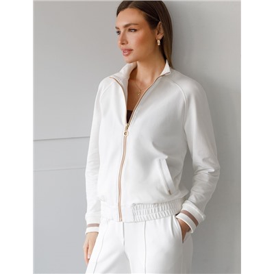 Бомбер среднего объема из футера двухнитки с эластаном