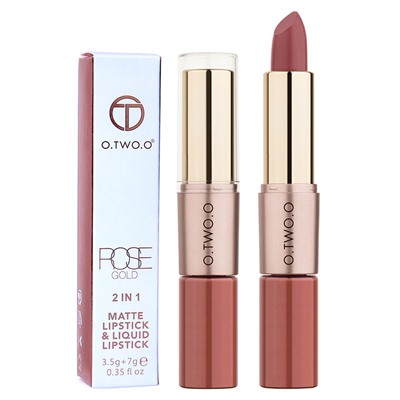 Помада O.TWO.O Rose Gold 2 in 1 Matte Lipstic & Liquid Lipstik № 6 3.5 g