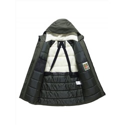 Парка зимняя мужская с капюшоном цвета хаки 9533-1Kh