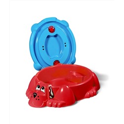 Песочница KIDS Собачка с крышкой 432
                        красный / голубой