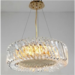 299-235 Люстра диам 60 см, выс. 22 см(х1)Кристаллы, нержавеющая сталь