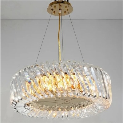 299-235 Люстра диам 60 см, выс. 22 см(х1)Кристаллы, нержавеющая сталь