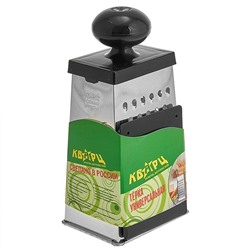 Терка универсальная 11×8,5×23 см КМ01.001.04 с дном, с круглой пластиковой ручкой