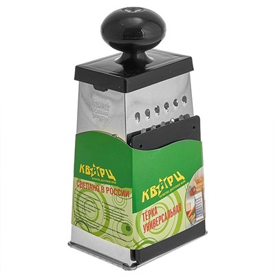 Терка универсальная 11×8,5×23 см КМ01.001.04 с дном, с круглой пластиковой ручкой