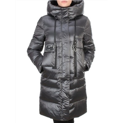 6809 DARK GREY Пальто зимнее женское KARERSITER (200 гр. холлофайбер)