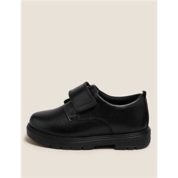 Kids' Leather Riptape School Shoes (8 Small - 1 Large)