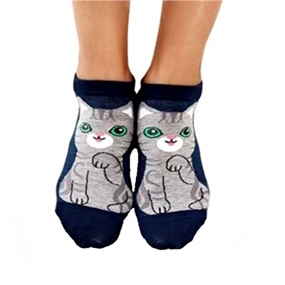 70233 В мире животных | Укороченные носки "Котенок американской короткошерстной", р-р 36-39 (синий)