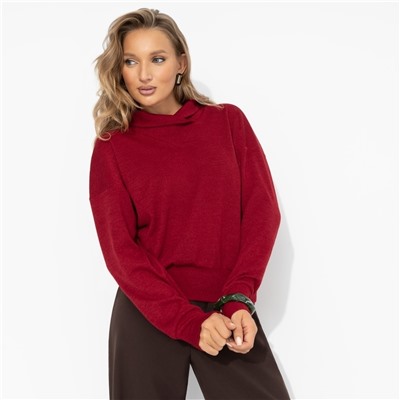 Джемпер с акцентным воротником, Свежий импульс (красный)