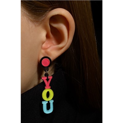 Серьги акриловые «Признание» LOVE YOU, цветные