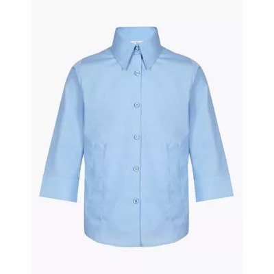 2pk Girls' 3/4 Sleeve Easy Iron School Shirts (2-16 Yrs)