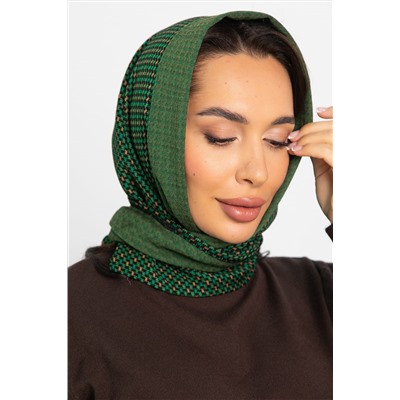 Косынка с отворотом (зелено-бежевая) КО18-23М