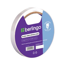 Клейкая лента двусторонняя Berlingo, 12мм*10м, на бумажной основе