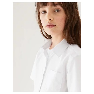 2pk Girls’ Slim Fit Pure Cotton School Shirts (2-18 Yrs)