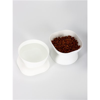 Миска для животных КУБ 0,2л,Soft-touch, белый