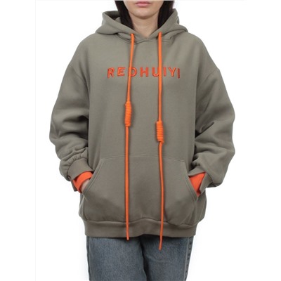 2616 GRAY GREEN Толстовка женская (85% хлопок, 10% полиэстер, 5% спандекс)