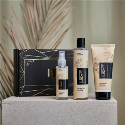BeOn Подарочный набор для ухода за телом №12 / Royal Oriental Amber (гель 260 мл + лосьон 200 мл + мист 105 мл)