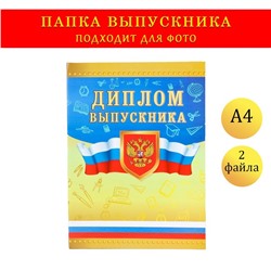 Папка с двумя файлами А4 на выпускной «Диплом выпускника»