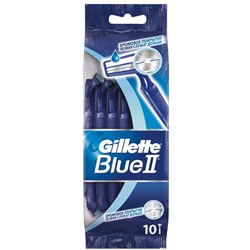 GT станки однораз. Blue II увлажн полоски (9+1)10шт.пакет голуб