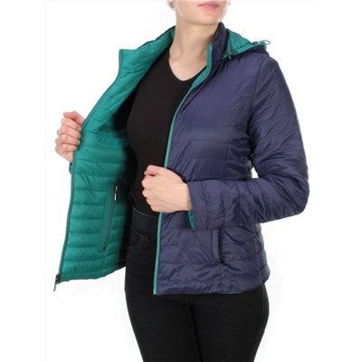 9313 TURQUOISE/BLUE Куртка демисезонная двухсторонняя женская RIKA (100 гр. синтепон)