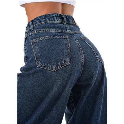 Женские джинсы широкие с подворотом CRACPOT