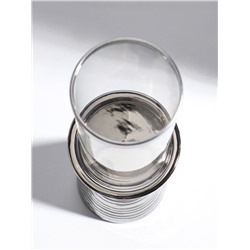 Подсвечник на 1 свечу «Зебра Греви», керамика, стекло, d=8 см, серебро, 10×10×29.5 см