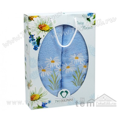 70x140 см. + 50x90 см. Махровый Набор Полотенец 2 шт/уп. Daisy Flowers TWO DOLPHINS