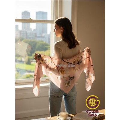 Платок утепленный "Цветы яблони" Арт 2025/09 (розовая пудра)