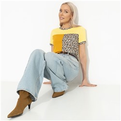 Футболка в стиле сolor block, Стильное сочетание (желтая)